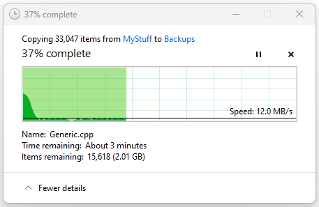Synology 3GB small files copy speed